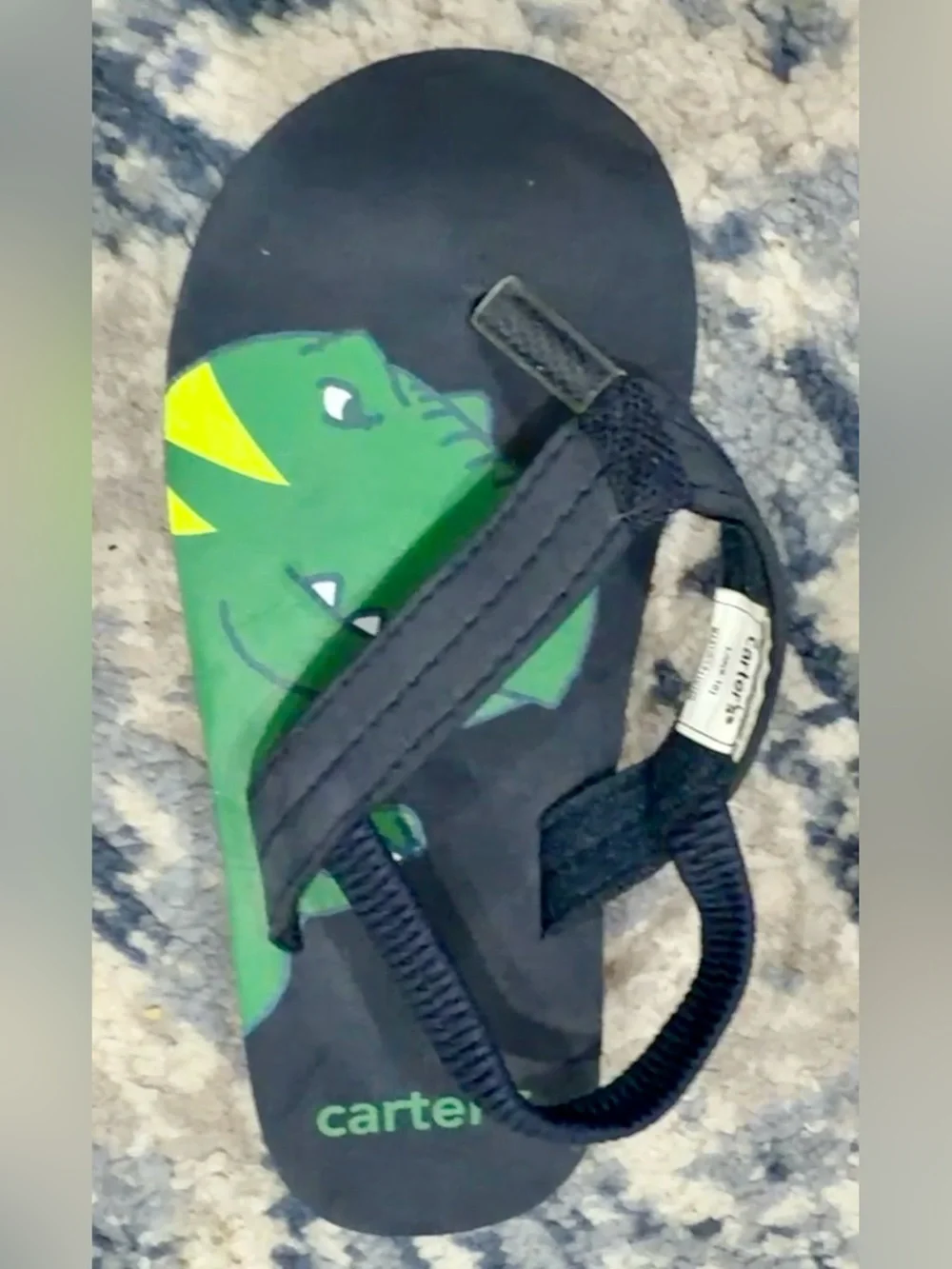 Carter's Navy and Green Dinosaur Toddler Flip Flops